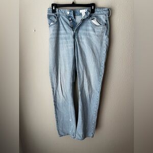 H&M Light Blue Denim Jacket with Silver Buttons